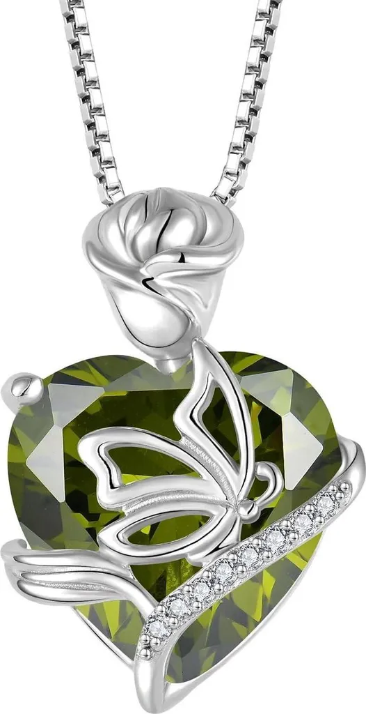 Collier papillon argent idée cadeau anniversaire femme pierre de août