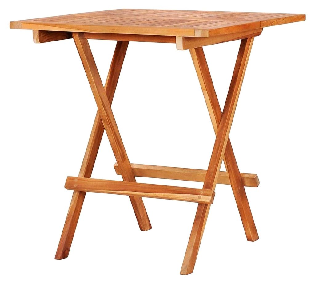 Klappbarer Bistrotisch, 60 x 60 x 65 cm, aus massivem Teakholz, Gartentisch, Terrassentisch, Esstisch, Outdoor-Möbel