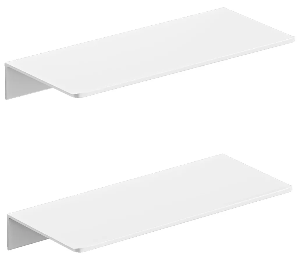 Étagère murale sans trou blanche en métal inoxydable lot de 2 unités