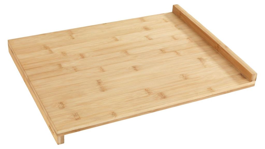 WENKO Schneide Brett mit Anlegekante Bambus 45x35cm Küchen Produktbild 