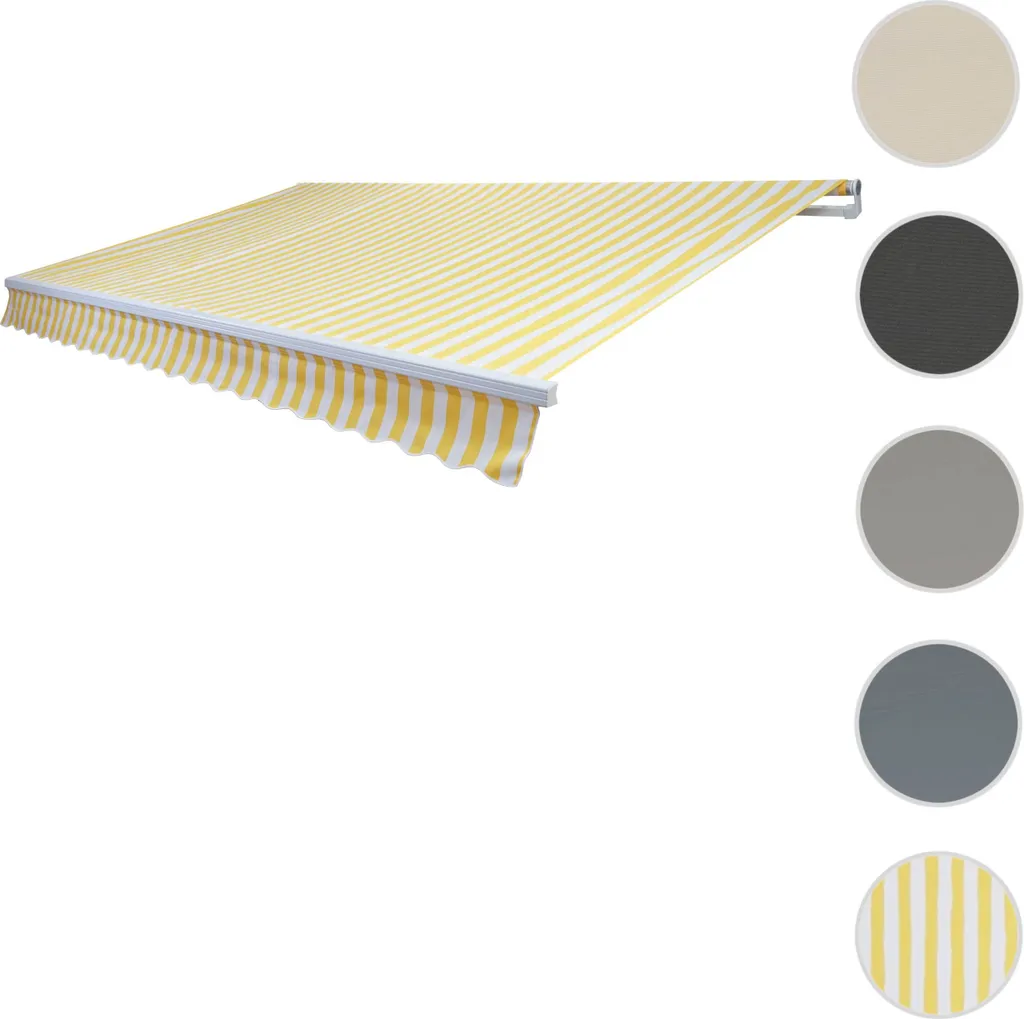 Bâche de store T790 en acrylique jaune et blanc 4x3m robuste et durable - 6