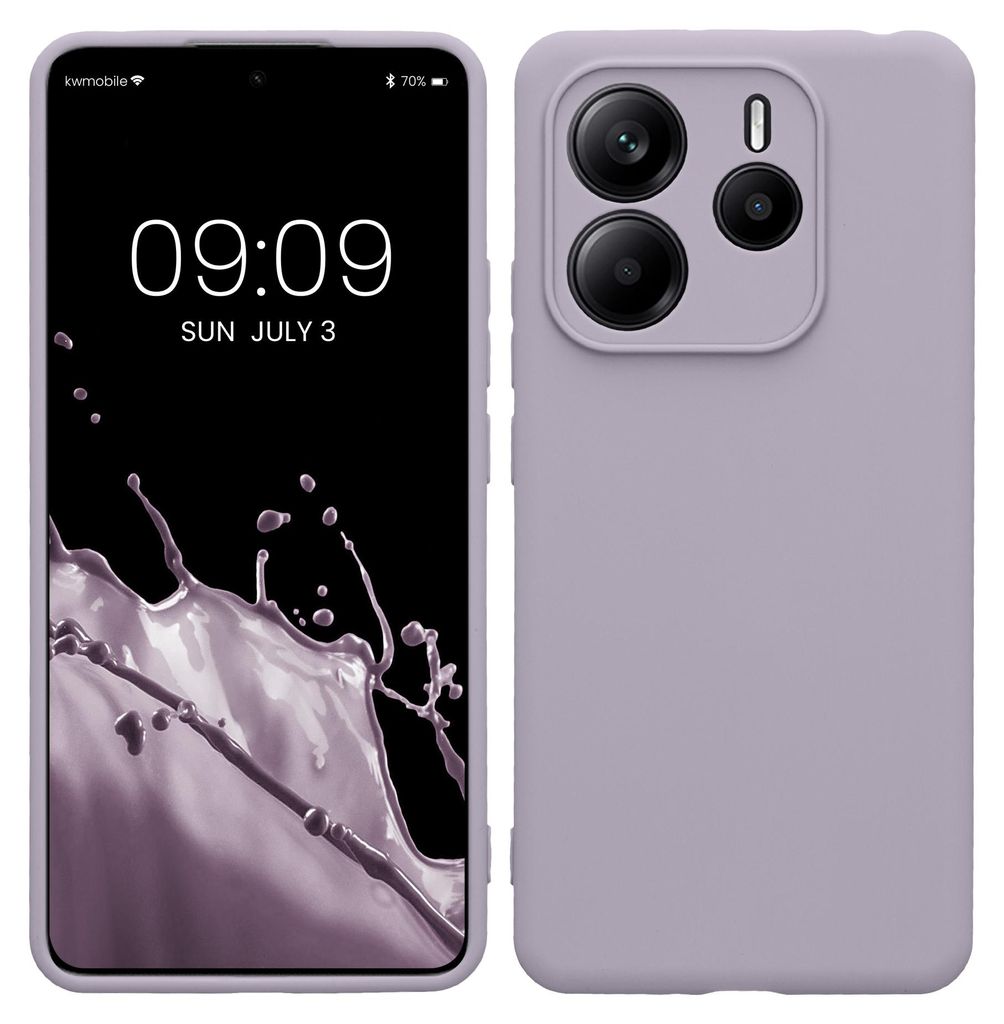 kwmobile Handyhülle für Xiaomi Redmi Note 14 5G (Nicht für 4G) Hülle - weiches Handy Silikon Case - Schutzhülle Cover - Lavendel