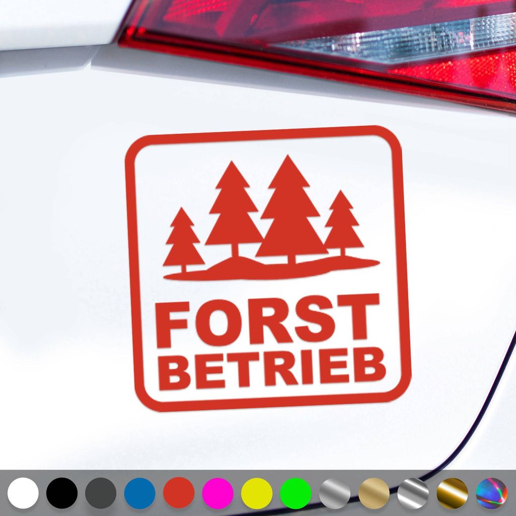PantherPixel Forstbetrieb Forstzubehör Aufkleber Forstbedarf Sticker Auto Geschenkidee Farbe Rot
