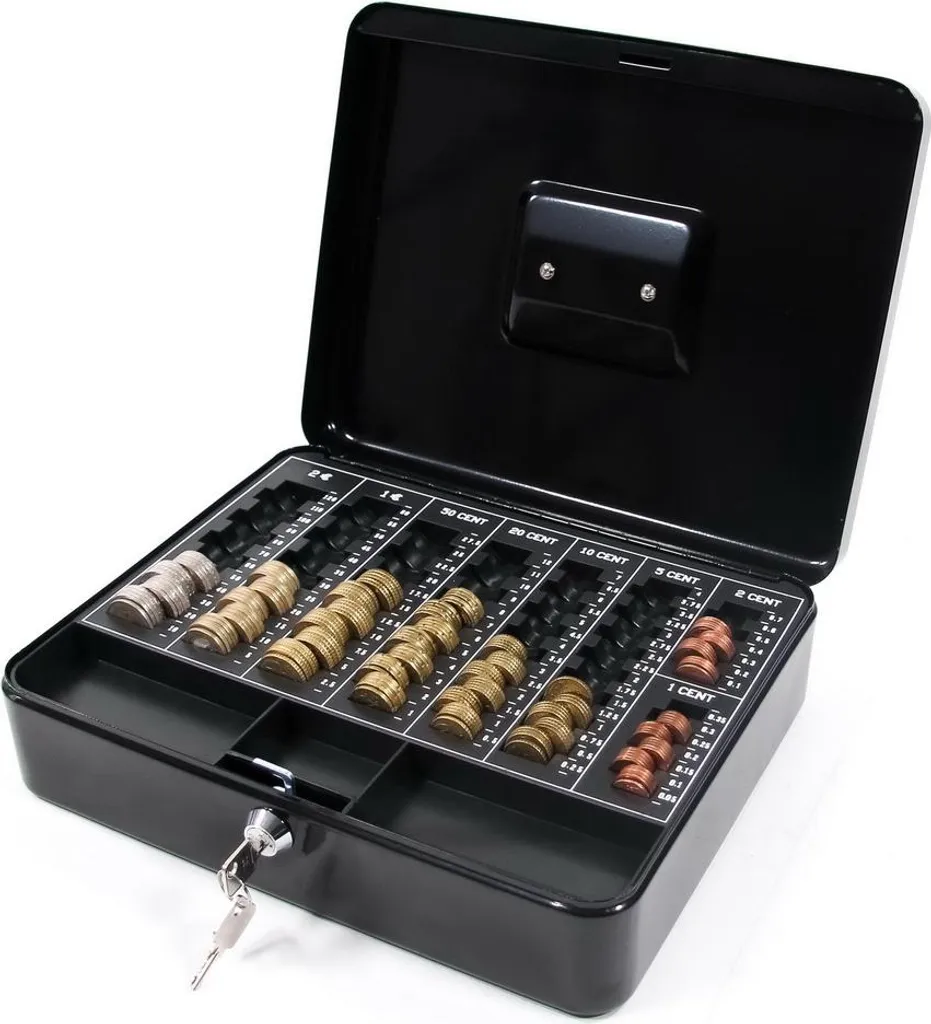 Organizzatore Contanti hjh OFFICE SAFE - Cassetta Acciaio con Divisori
