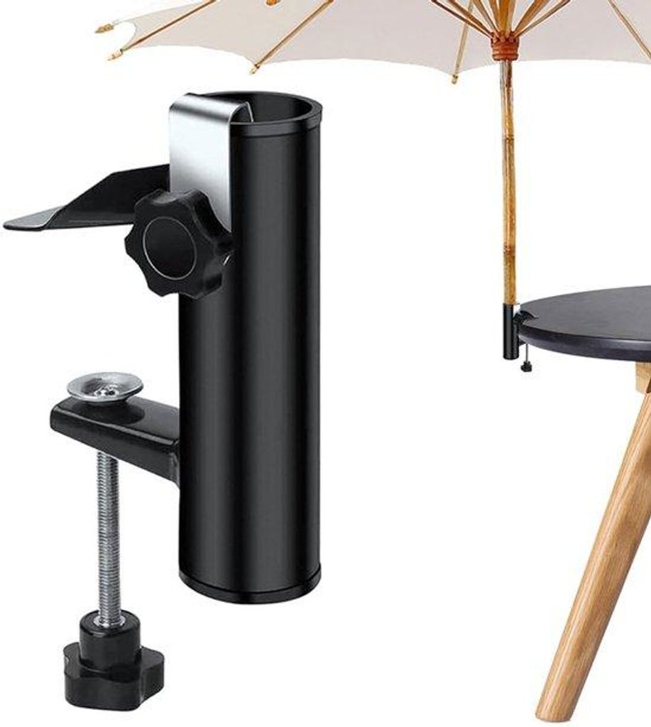 Parasolhalter für Balkon - Metall - Klem für Sonnensegel - Verstelbar - für Balkon - ohne Fuß - für Railing