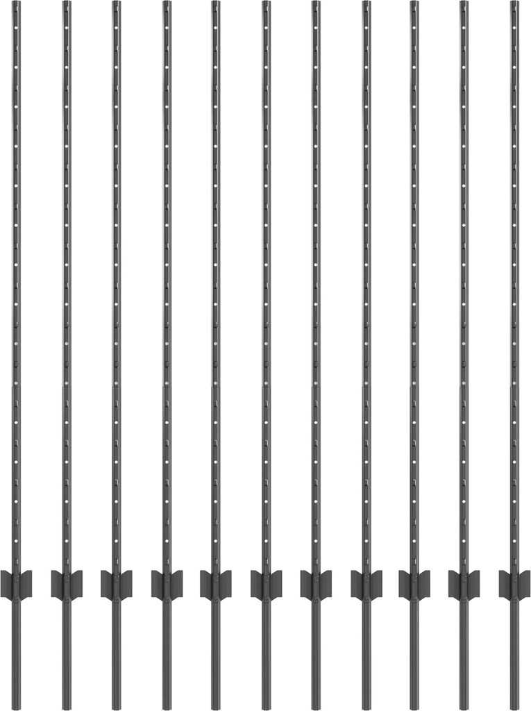 Möbel Zaunpfosten 22 Stk. U- Kanal Grau 140 cm Stahl - Zaunzubehör Neu45019