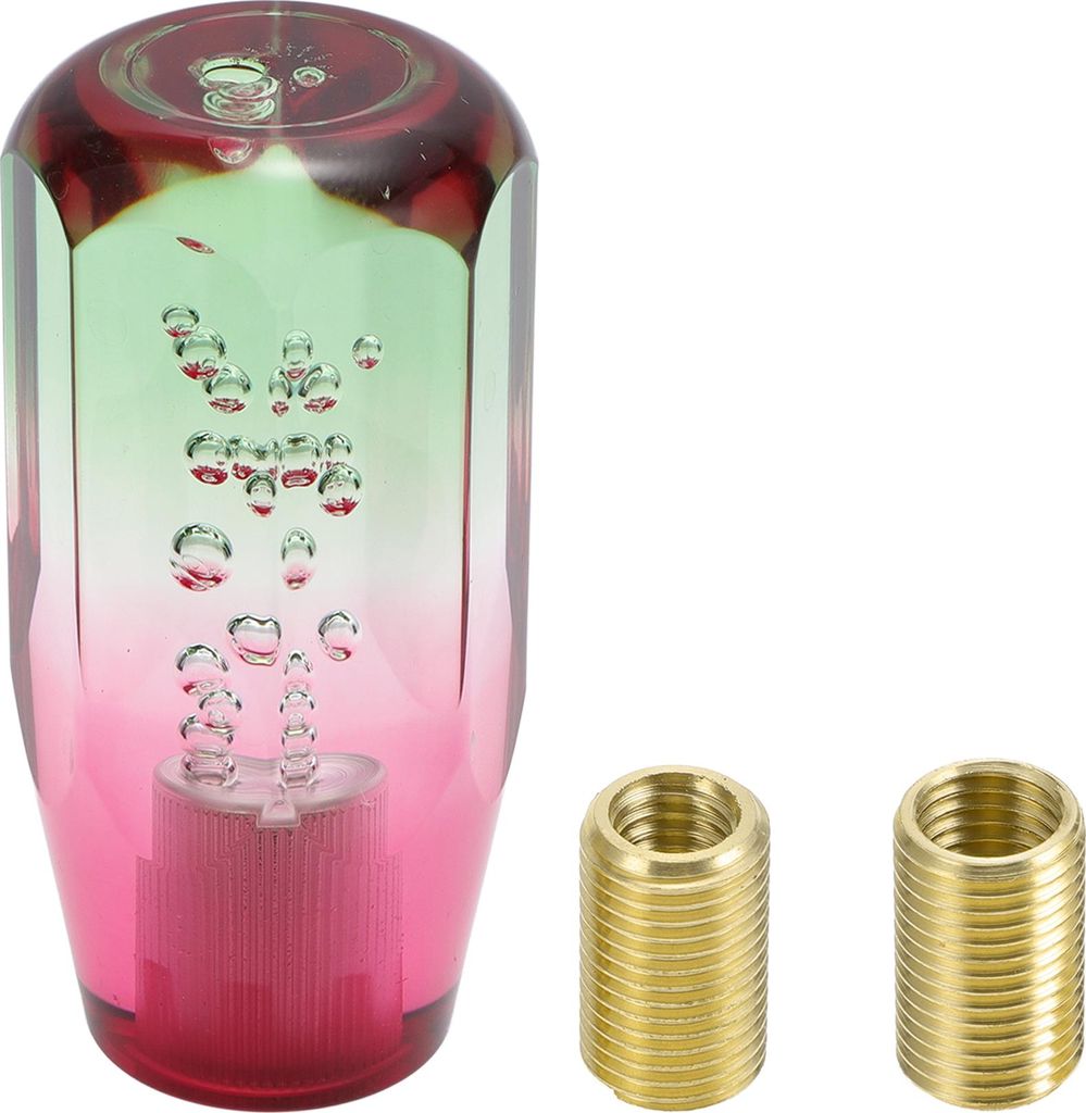 Auto Schaltknauf 10cm | Vorderer Schaltknauf Universal fš¹r Automatik- und Schaltfahrzeuge Acryl Grš¹n Wei? mit 2 Adaptern 1 Set