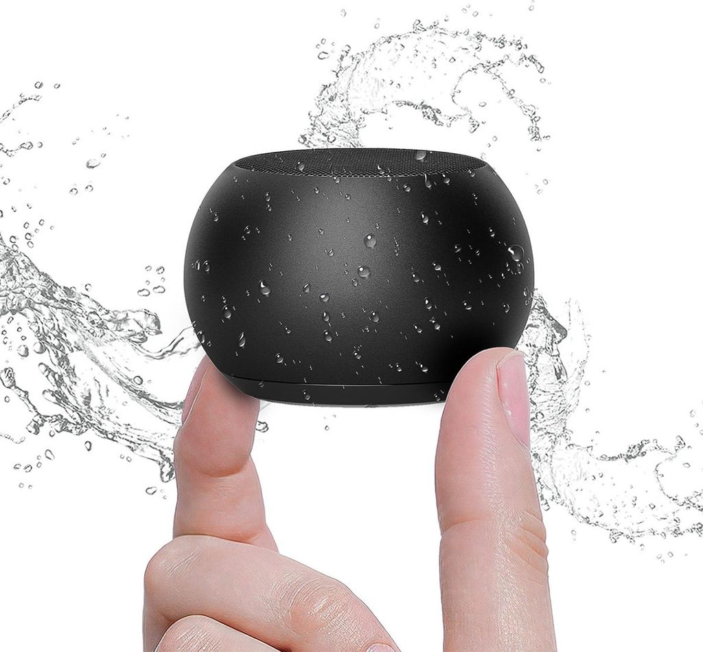 Mini Bluetooth Duschlautsprecher, IPX7 wasserdicht, tragbar mit Umhängeband, lauter Stereo-Sound & kräftigem Bass, kompaktes Design für unterwegs