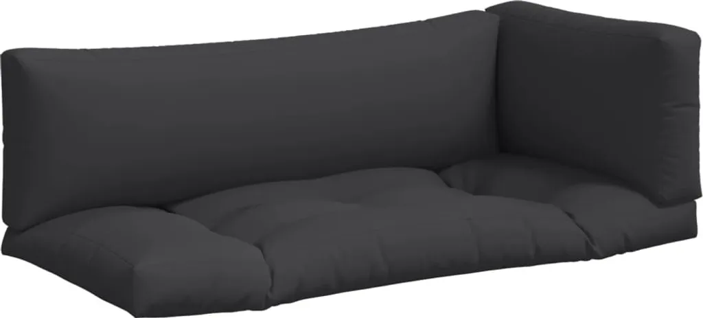 Cuscini Pallet 3 Pezzi in Tessuto Nero Oxford - Arredo Garden Premium