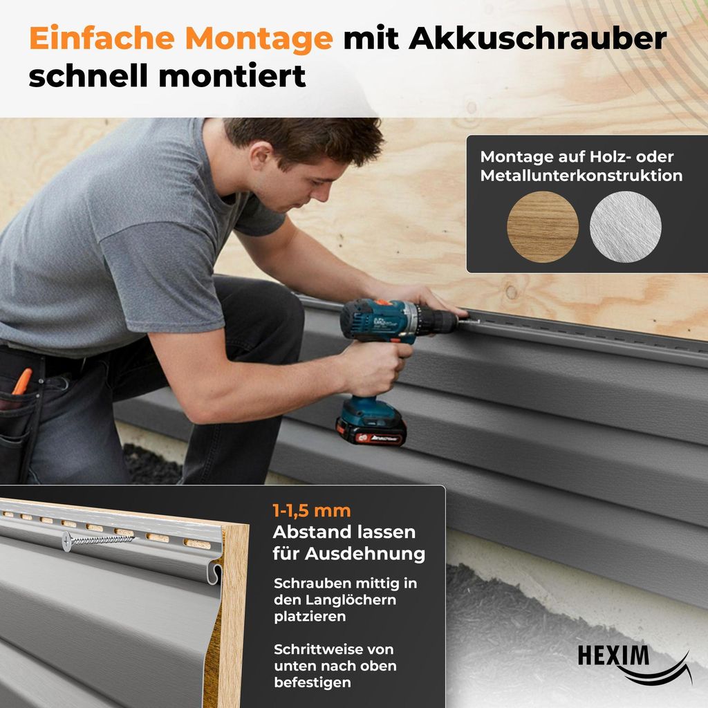 HEXIM Siding Fassadenpaneele außen Fassadenverkleidung Produktbild 
