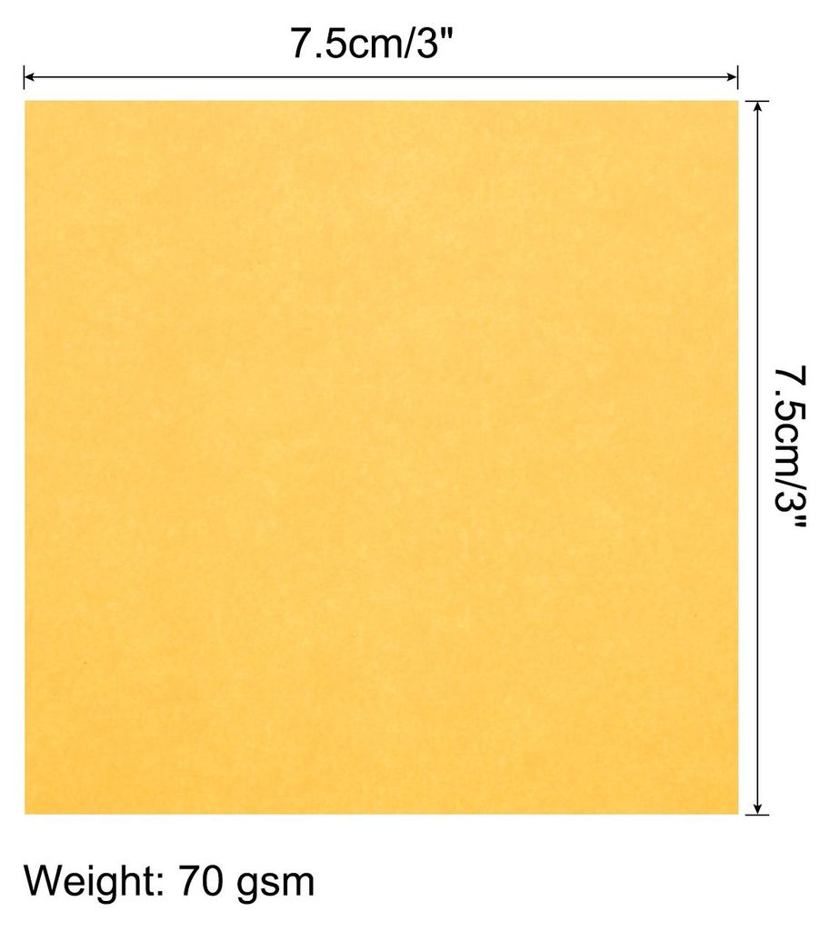 25 Blatt Origami-Papier beidseitig golden 7,5 x 7,5 cm 70 g/m2 quadratische Faltbl?tter fš¹r Kunsthandwerk, Anf?nger, Geschenkdekoration