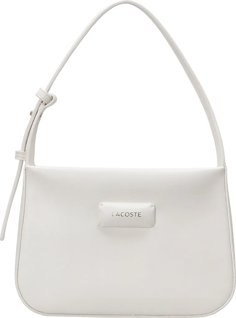 Sac à Main Bandoulière Hobo Lacoste Blanc Farine en Forme de Demi-Lune