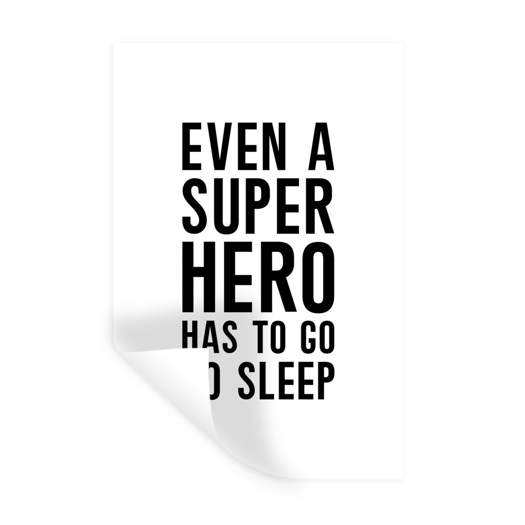 MuchoWow Wandtattoo Wandsticker Wandaufkleber Zitate - Jungs - Auch ein Superheld muss mal schlafen - Sprichwörter - Kinder 60x90 cm Selbstklebe...
