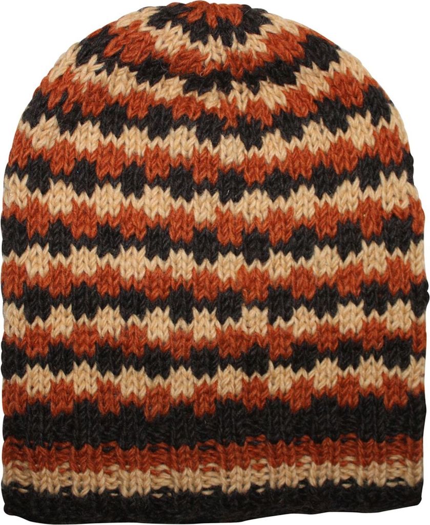 Oversize Wollmütze - braun - kupfer - warme Strickmütze - Longsize Mütze