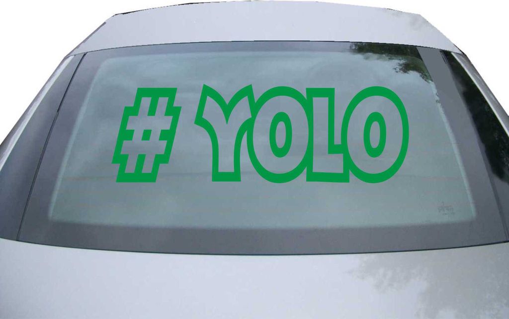 Indigos UG - Aufkleber Heckscheibe & Motorklappe DE2934 - grün - 600x200 mm - Yolo - You only live once - Auto Scheiben Fenster Heckklappe Tuning ...