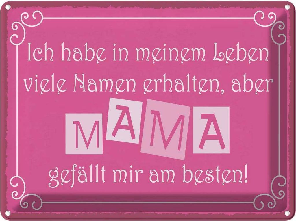 vianmo Blechschild 30x40 cm Name Mama gefällt mir am besten Spruch Zitat