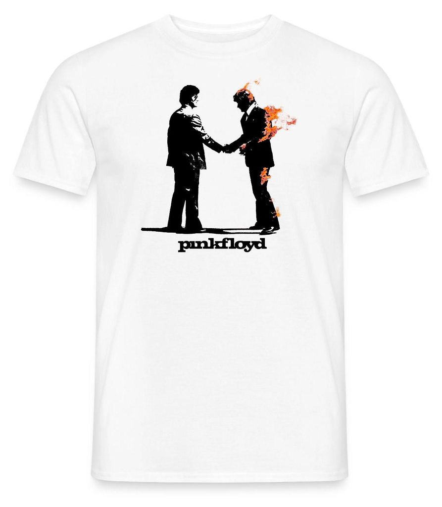 Spreadshirt Pink Floyd Album Cover Und Logo Männer T-Shirt, S, Weiß
