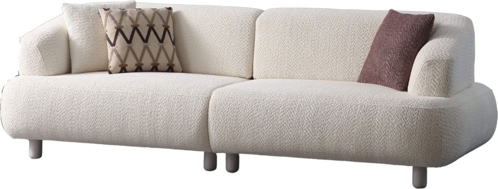 Villa Möbel Sofa Set Thron Farbe: Braun-Creme Stellvariante:3+3+1 mit Relax-/Bettfunktion durch verstellbare Rückenlehne