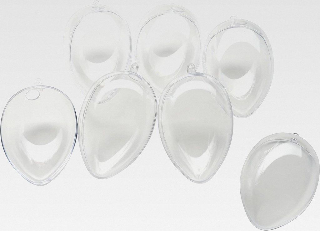 Acrylei mit Bohrung 6 Stück 12 Teile Acryl Ostern Deko Basteln Eier transparent durchgebohrt 6 Stk. 12 cm
