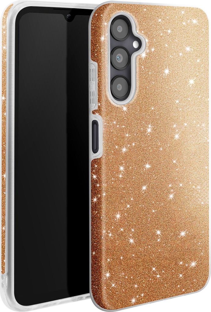 Avizar, Glitzernde Silikonhülle für Samsung A05s – Ultradünn und stoßfest, Gold