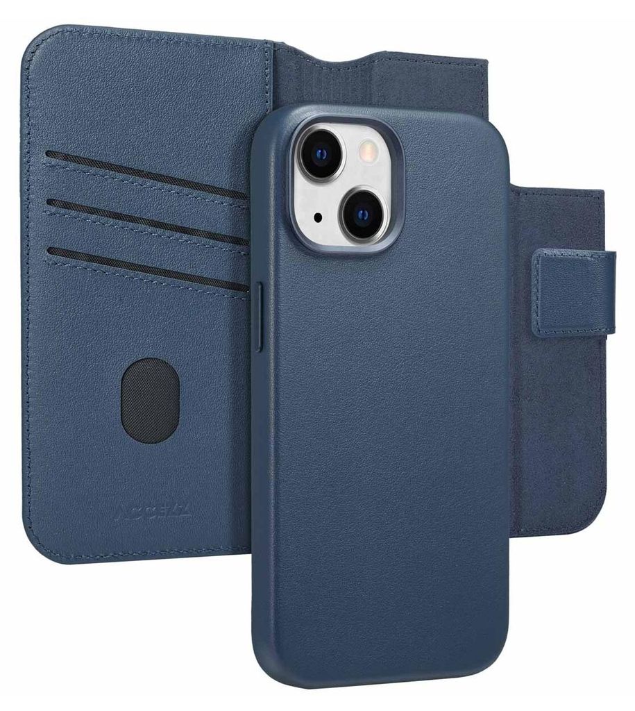 Accezz 2-in-1 Klapphülle aus Leder mit MagSafe iPhone 15 - Nightfall Blue