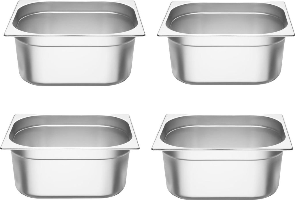 Vogue GN-Behälter GN1/2 - 15cm - 9L - 4 Behälter - Edelstahl