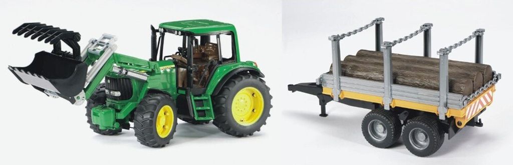 Bruder bruder - John Deere 6920 Traktor mit Frontlader und Holztransportanhänger Sonstige