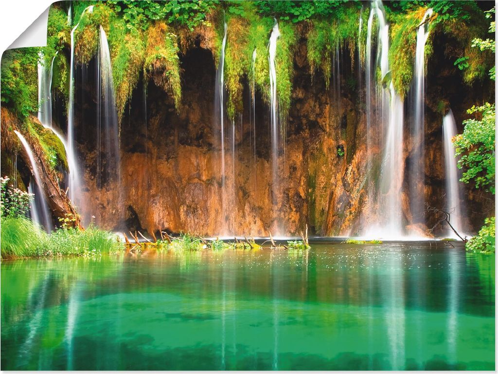 ARTland Poster Schöner Wasserfall im Wald Größe: 40x30 cm