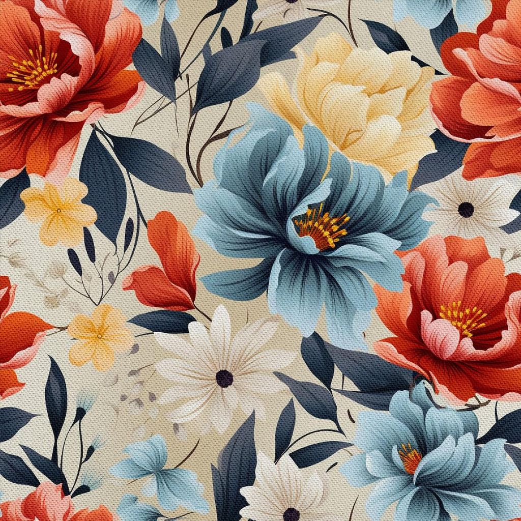 OUTDOOR DEKOSTOFFE OXFORD - Motiv Blumen I DX5308