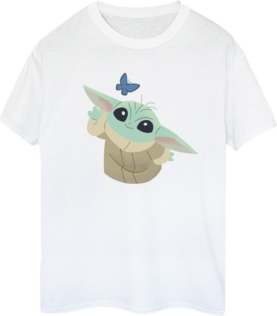 Star Wars - "The Mandalorian Butterfly Catching" T-Shirt für Damen BI45977 (XL) (Weiß)