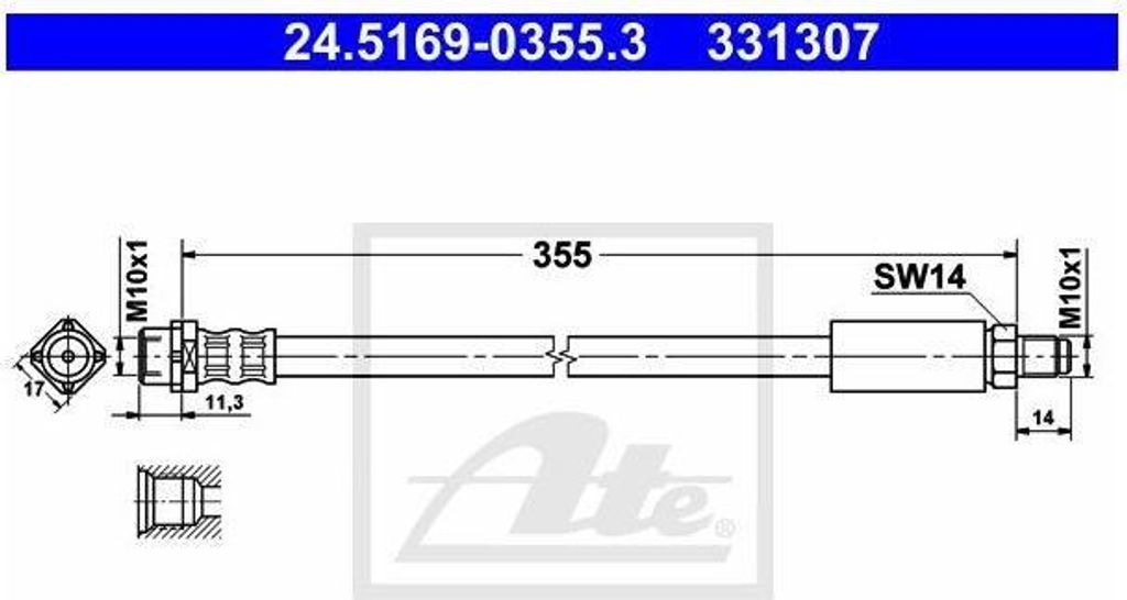 ATE Bremsschlauch vorne für BMW 7er E38