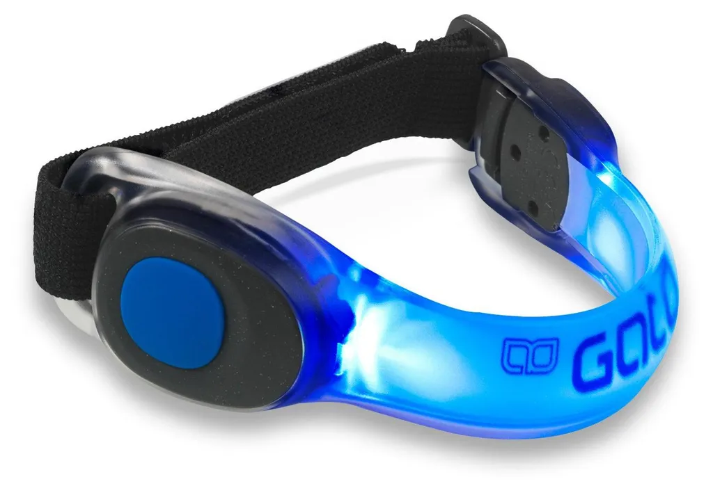 Brassard Sécurité LED Outwet Gato Bleu pour Courir la Nuit en Sécurité