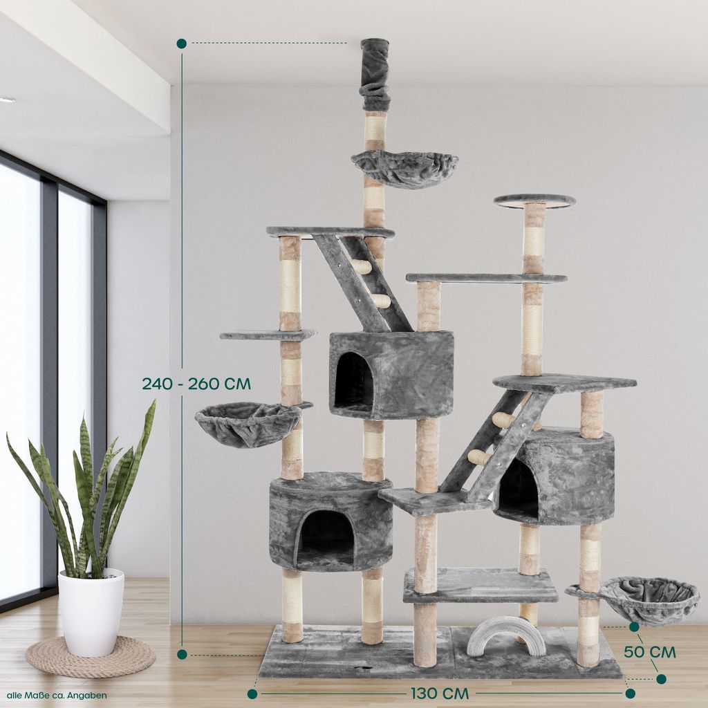 HAPPYPET Kratzbaum deckenhoch 260 cm hoch, Kletterbaum SAM Produktbild 7