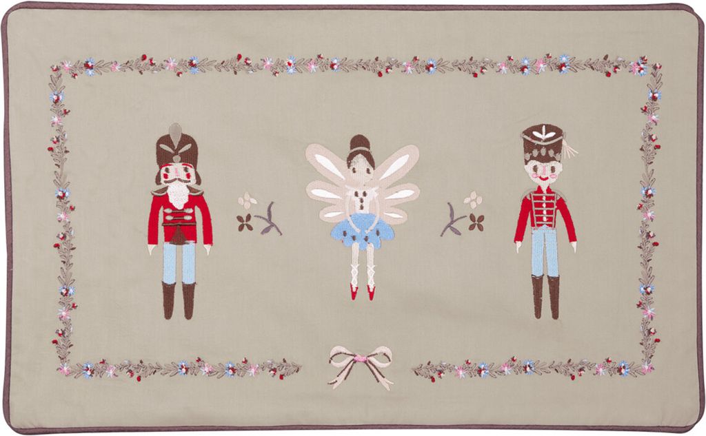 Greengate Cindarella Kissenhülle bedruckt pale grey 30x50cm