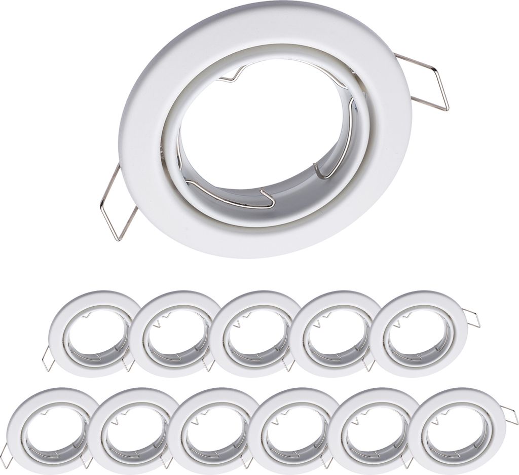 12er Set Oktaplex schwenkbare Einbauspots 68mm Lochmaß Deckenstrahler weiß