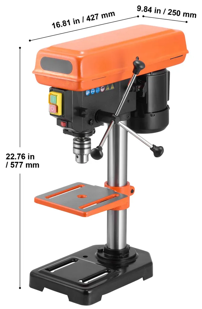 Perceuse à colonne 500W à vitesse variable et éclairage LED intégré - 8