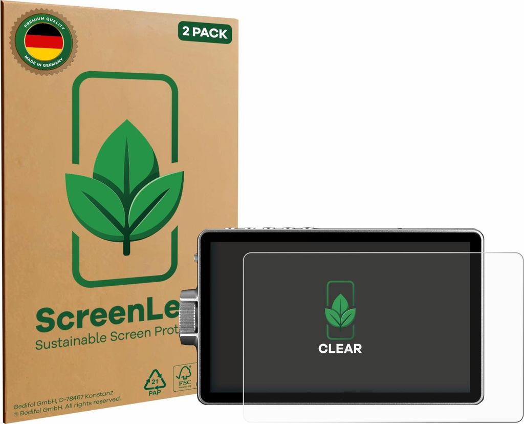 2x ScreenLeaf Schutzfolie für Viltrox DC-A1 2800 nachhaltiger Displayschutz Display Schutz Folie Klar Transparent