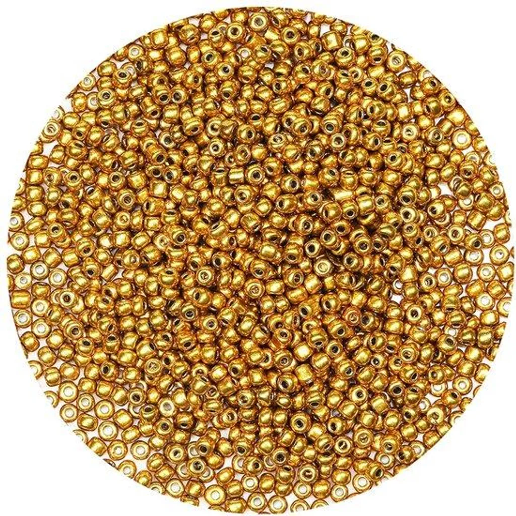 Perles de verre dorées 4 mm à enfiler pour créer bracelets et colliers