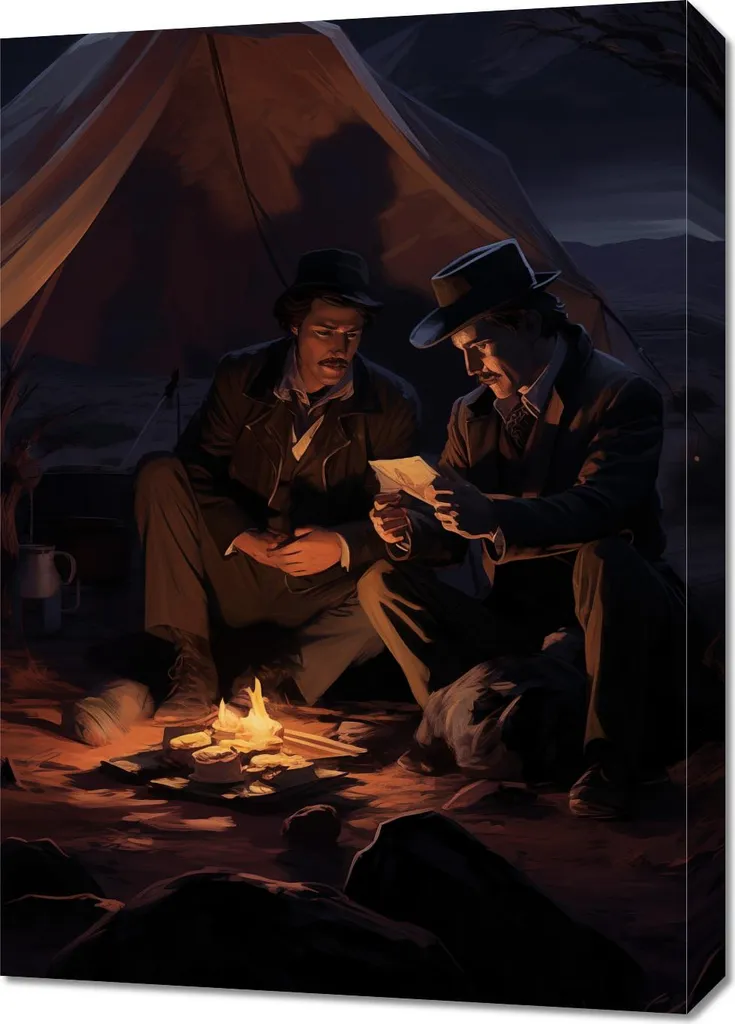 Déco Murale Far West la nuit 50 x 70 cm - Ambiance Chambre et Salon