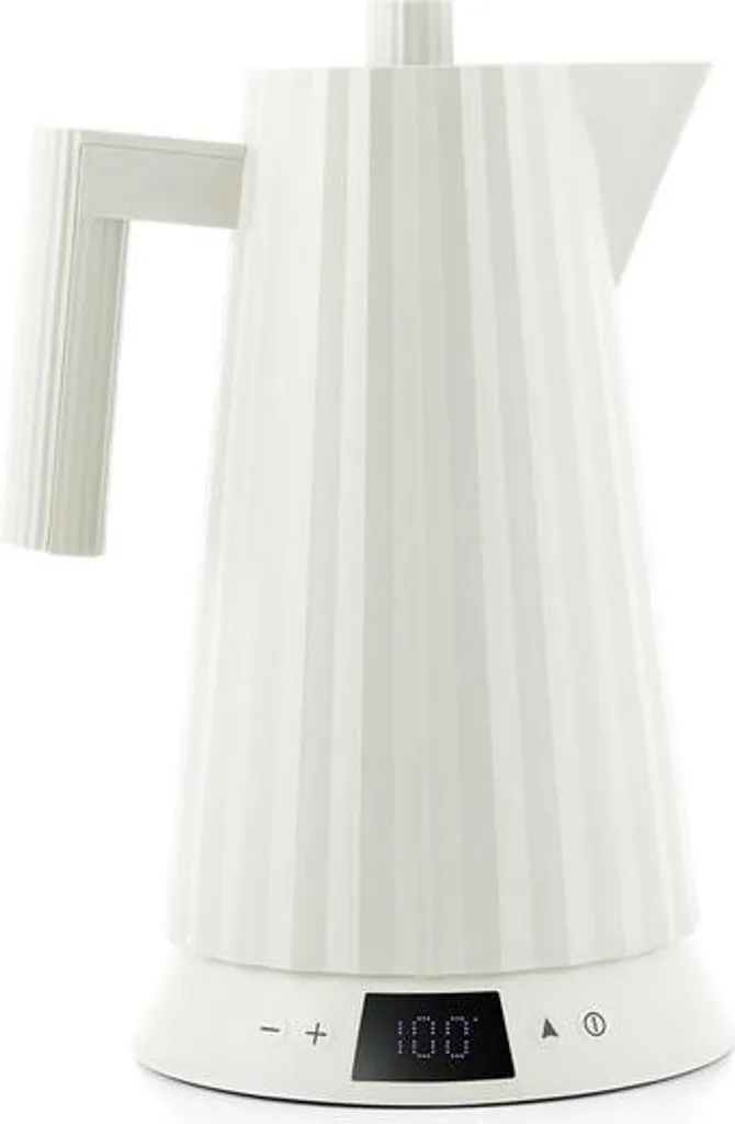 Bouilloire Alessi Plissé Blanche Design Iconique à Température Variable