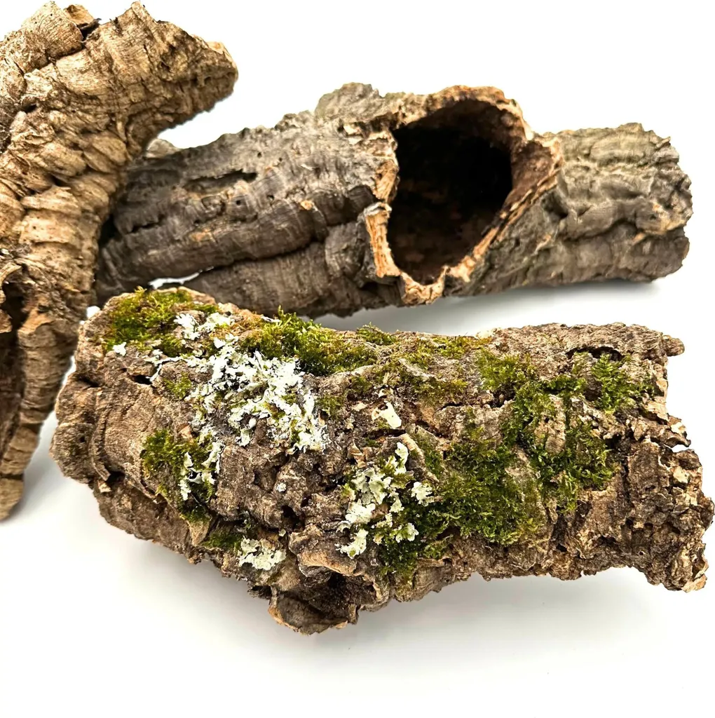 Tubes en liège pour cachettes reptiles - Mix chêne-liège 500g naturel