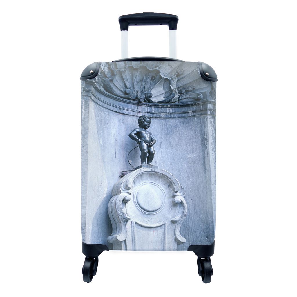 MuchoWow Koffer Handgepäck Trolley Rollkoffer Kleine Reisekoffer mit 4 Rollen - Manneken pis in Brüssel - Cabin Size < 55x40x23 cm & 55x40x20 c...