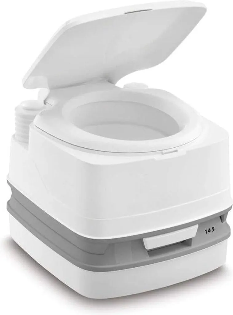 Toilettes chimiques de camping 43 x 39 x 33 cm gris et blanc compactes