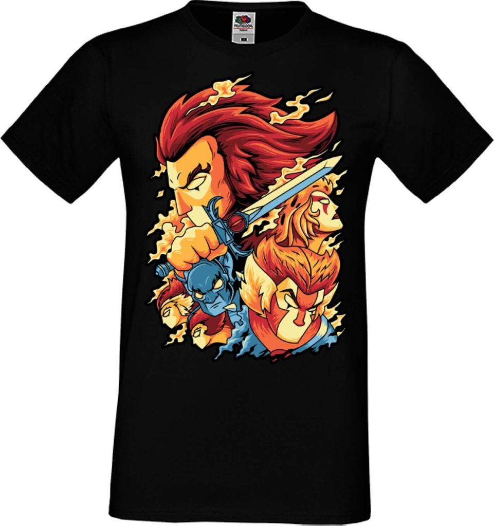 Herren T-Shirt Anime Manga Thundercats 01, Man M / Schwarz