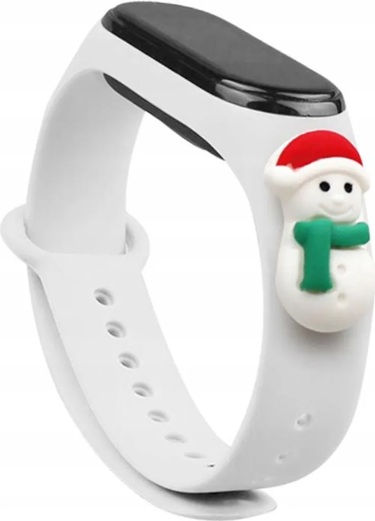 Cinturino Silicone Xiaomi Mi Band 4/3 Natale - Bianco Snowman 1 Xmas Strap