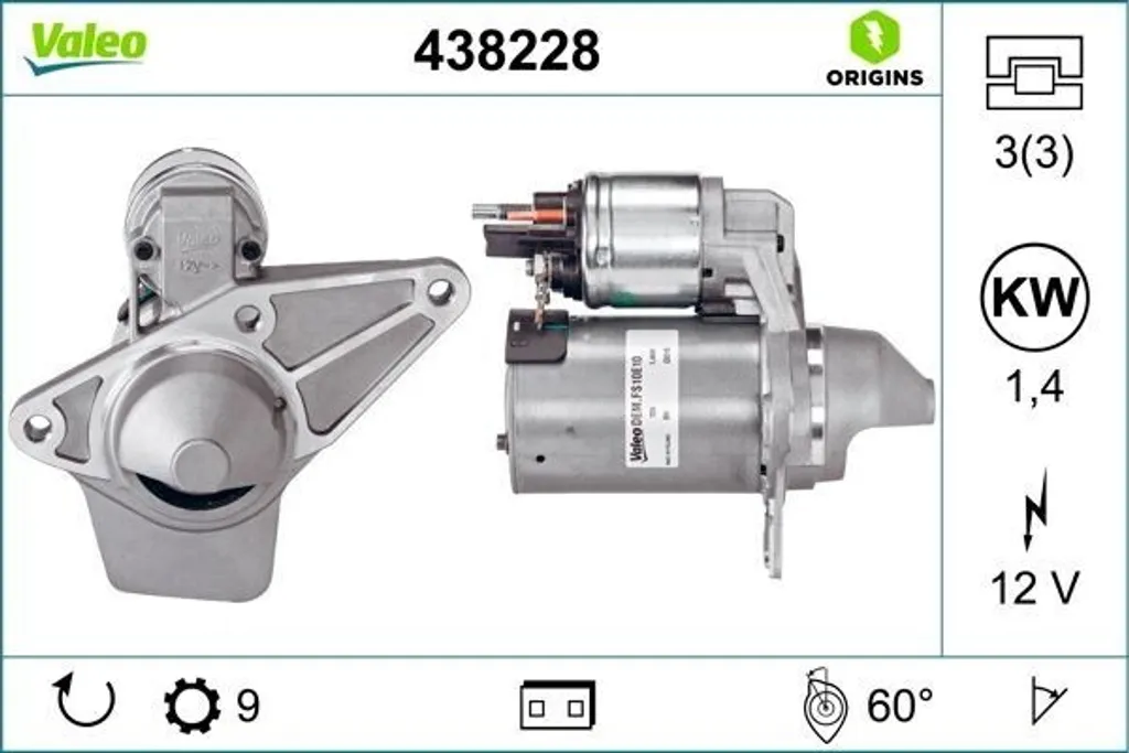 Démarreur pour Renault Megane 3 et Scenic 3 solution de rechange OE
