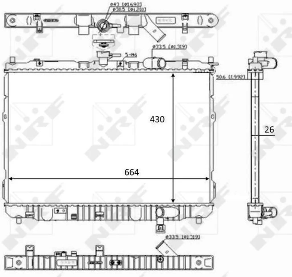 Radiateur moteur NRF 59046 pour Carens II FJ OE 0K2KB15200 Qualité Origine