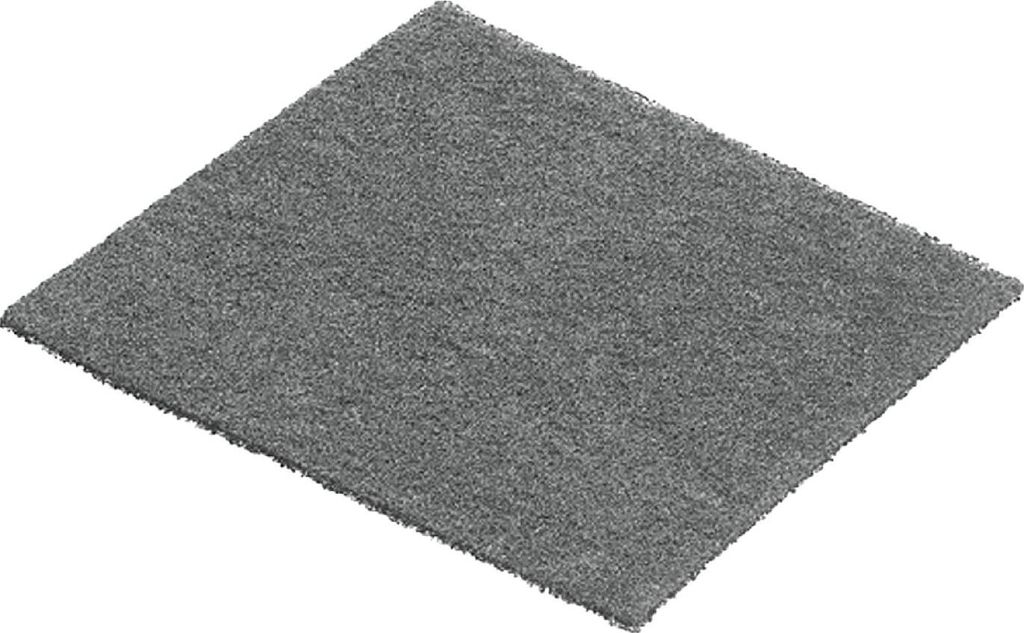 A single gray filter pad on a white background.