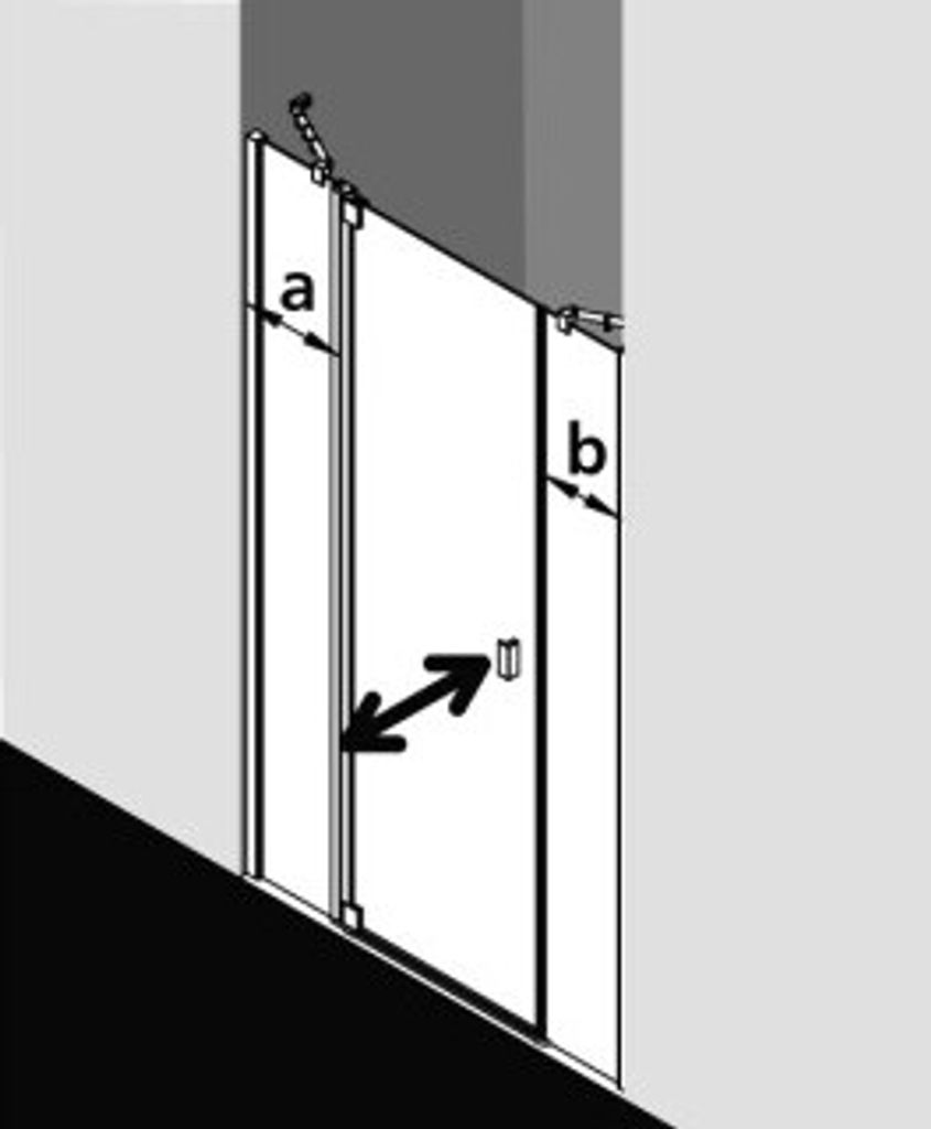 Kermi RA1AR150181AK Pendeltür Raya 1AR 1500x