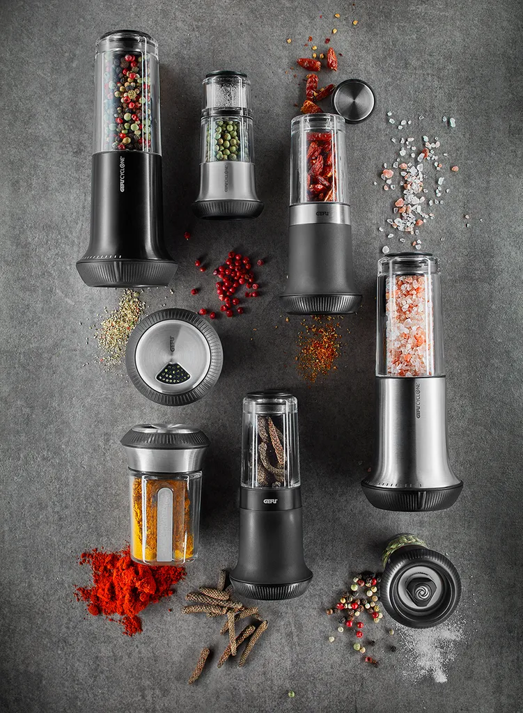Set Macinasale E Pepe In Ceramica 2 Pezzi - Regolabile E Ricaricabile, Design Elegante Per Cucina - Nero